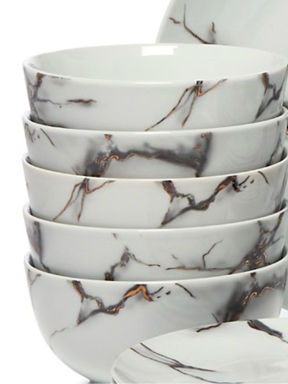 Godinger Gatherings Ceramic Bowl - White with Black Logo